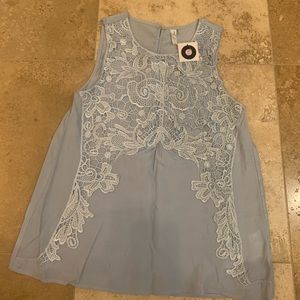 Blue lace top